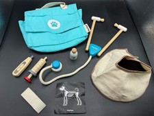 Plan Toys Montessori Wooden Vet Set Kit Role Play Activity Toy In Storage Bag