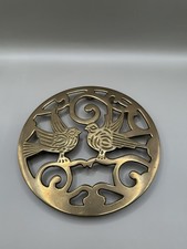 Vintage brass trivet - brass, ball