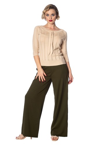 Khaki wide leg high - waist, 40's