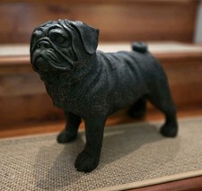 Large PUG Statue Black HEAVY