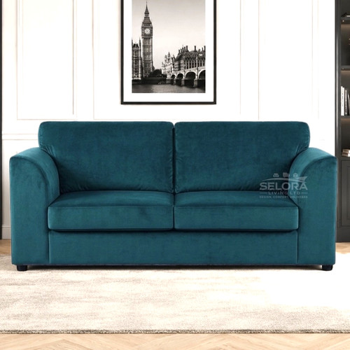 Teal velvet sofa - 3, 2