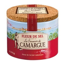 French Saunier de Camargue Fleur de Sel Natural Sea Salt 125g (1 Pack)