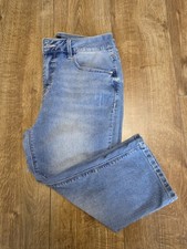 Curve Appeal Ladies Cropped Blue Denim Jeans Uk Size 10 Used