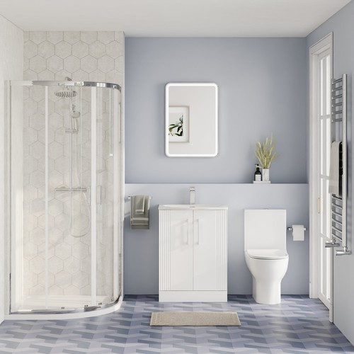 Curved 500mm white vanity - curved,