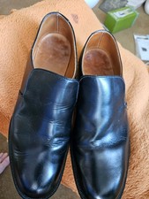 VINTAGE 1970'S PLAIN  ALL LEATHER SHOES- STRONG- PHILLIPS STICK A SOLE -SZ 7 UK