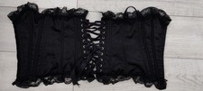black LADIES GOTHIC FRILL CORSET ROPE SMALL strap