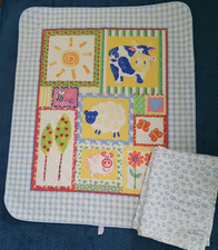Mothercare Vintage Farm light quilted blanket quilt UK & 2 cot sheets