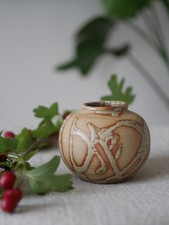 Vintage Small Studio Pottery Bud Vase, Sally Lewis Braybrooke, Wabi Sabi Decor