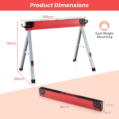 Portable sawhorses folding - w/,