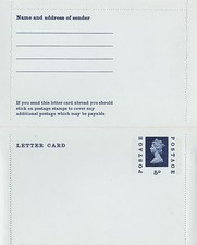 GB Postal Stationery: 1969 5d Post Office issue Letter Card LCP29a; unused.
