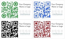QR Code Printed Stickers - 500 Sticky Colour Labels with optional logo & text
