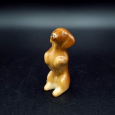 Miniature dog figurine German / Japan / UK H5cm Brown C1950s-70s Dachshund dog