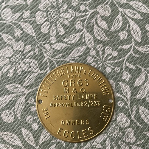 Miners lamp brass plate - brass,