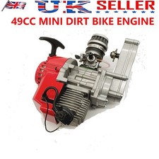 1PC 49CC MINI DIRT BIKE ENGINE WITH TRANSFER BOX RED PULL START MINI MOTO UK*#