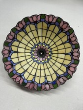 Tiffany  handmade antique lamp shade 15 inches wide antique Stained glass Lead