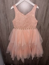 Girls Peach/ Rose Sequin Tulle