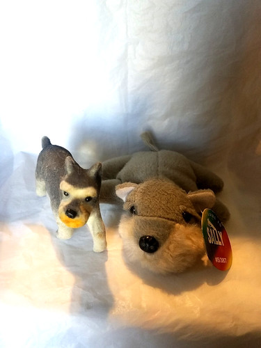 Vintage schnauzer dog - dog, stuffed