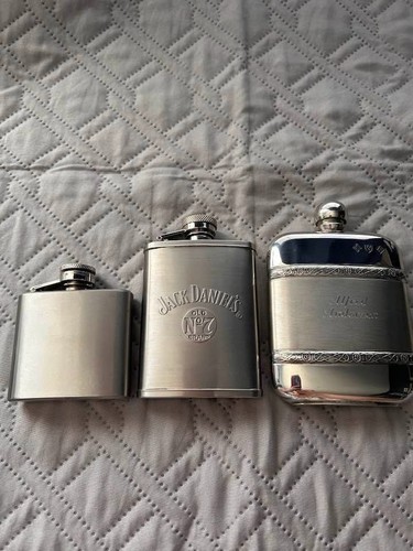 Antique vintage hip flasks - vintage,