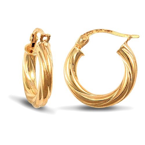 Creole earrings 9ct - 9ct, yellow