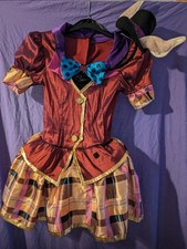 Mad Hatter Fancy Dress Costume With Top Hat And Ears Size 7-8 Years