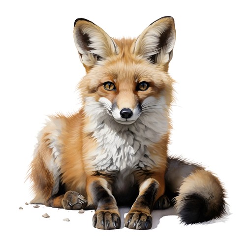 Sticker red fox car - 2x,