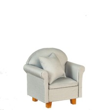 Dolls house chair grey fabric - house,