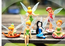 6PC/Set Tinkerbell Fairy Princess Action Miniature Figure Cake Topper Doll Toys