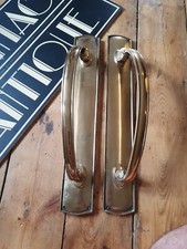 Pair of Bronze antique vintage old Door Handles Pulls HUGE 18 INCH