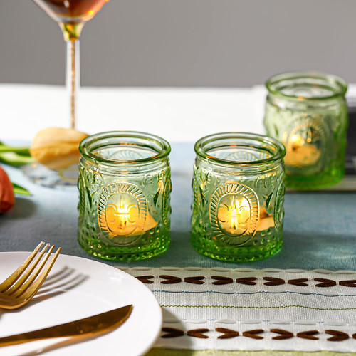 6pcs glass tea light candle - glass,
