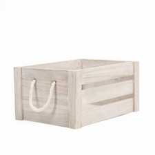 Strong Rope Handle Wooden Crates Storage Box Shelves Christmas Box