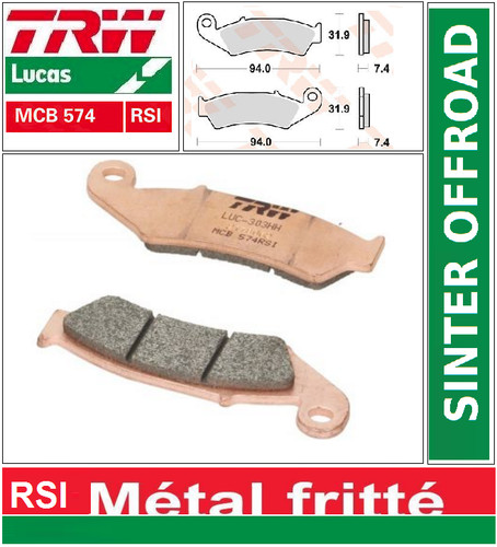 Front brake pads trw mcb574 - pads,