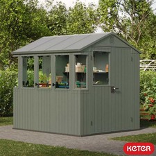 Keter Potting Shed 6x8ft Outdoor Garden Storage Greenhouse Durable Weatherproof