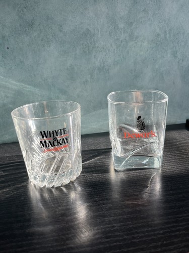 Pair vintage whisky glasses - ,