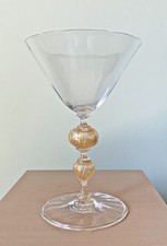 Whitefriars / Powell "Venetian" embedded gold Goblet c1910, patten 1170 (Asprey)