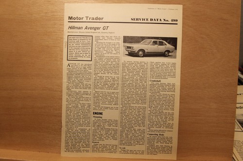 Original hillman avenger - hillman, gt