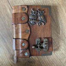 Stables Row London Small Journal/ Notebook  - Leather , Owls, Textured