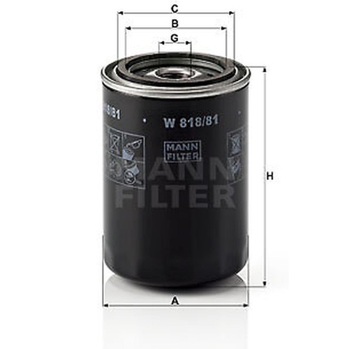 Mann filter 818 oil - mann-filter, 818/81