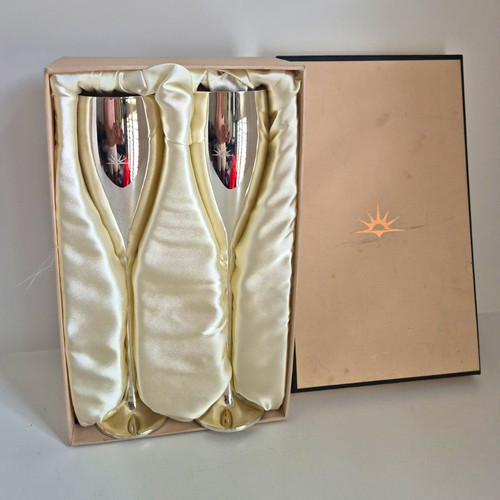 Silver metal champagne - silver,