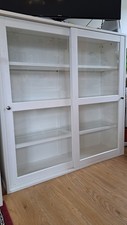 IKEA Havsta White Glass Door Cabinet With Sliding Doors