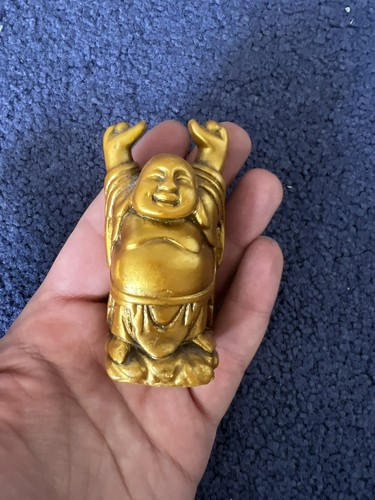 Happy golden buddha small - golden,