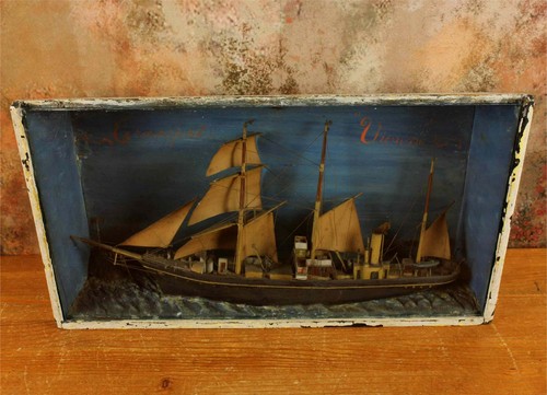 Antique ship diorama french - diorama.,