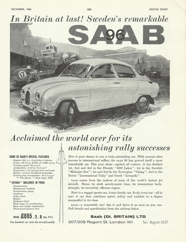Saab stroke original 1960 - saab, 96