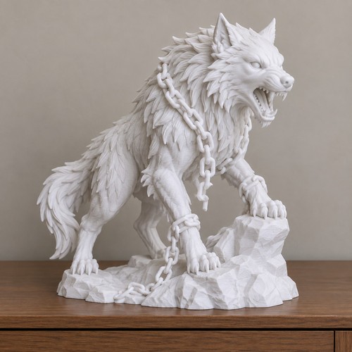 Fenrir wolf statue norse - fenrir,