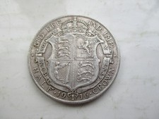 Half Crown Coin  King George V - Sterling Silver .925   1916             222
