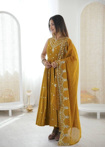 Gown pakistani yellow - gown,
