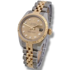 Rolex Lady Datejust 179173 26mm Steel & 18K Gold Diamond Dial Box & Papers
