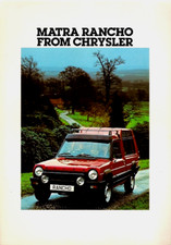 Chrysler Matra Simca Rancho 1978 UK Market Foldout Sales Brochure
