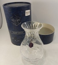 Stuart Crystal Chloe Vase 6" Fuchsia Design Small Bouquet Vase Original Box VGC 