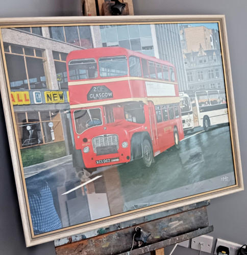 Glasgow bus framed signed - bus,