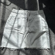 White Denim Skirt Size 8